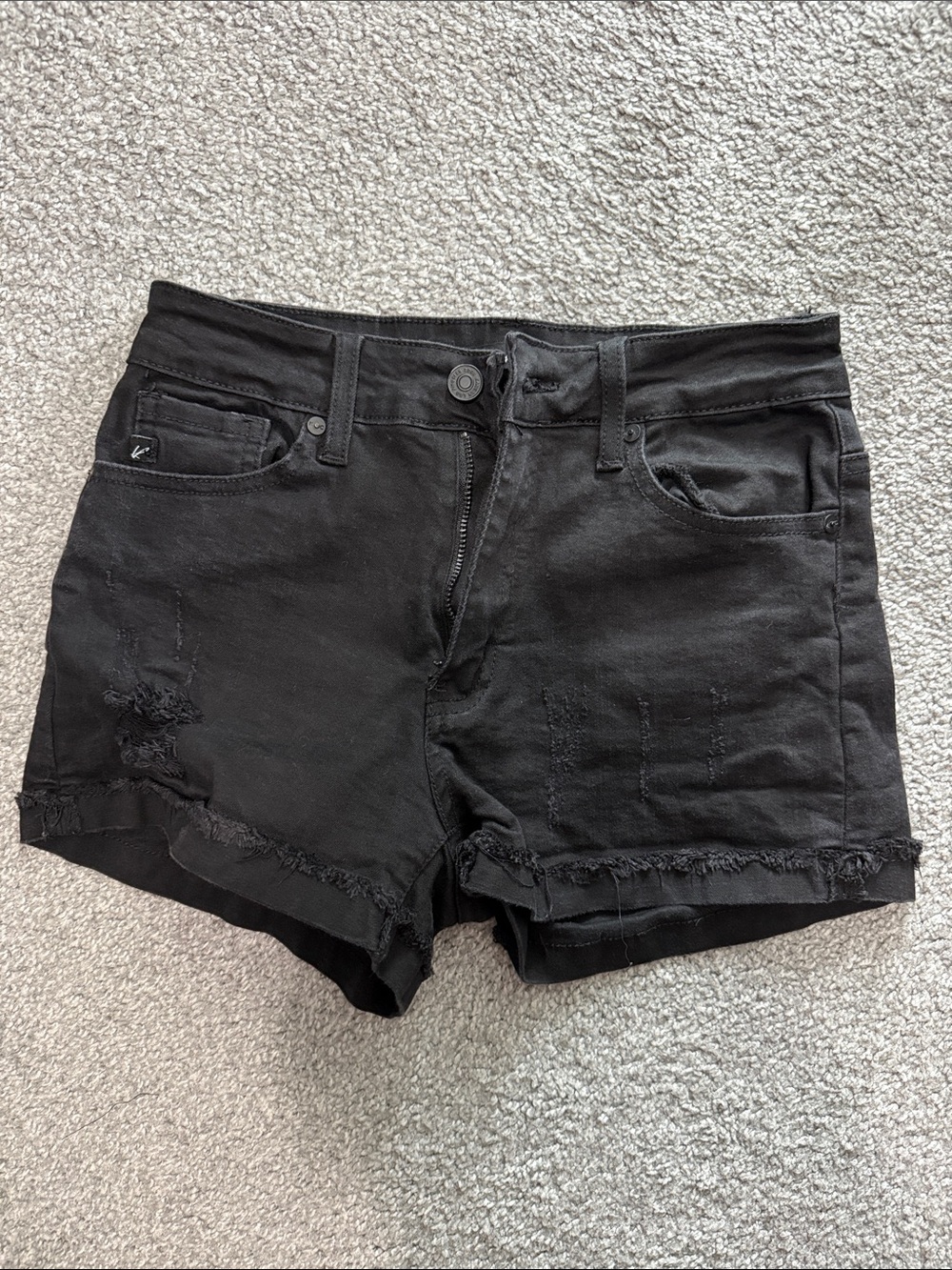 Black Women's Distressed Denim Shorts